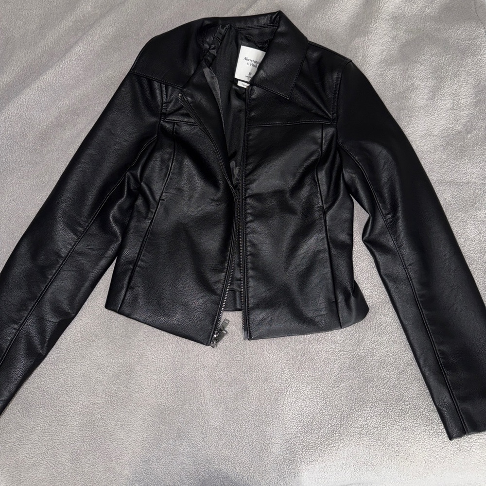 Abercrombie Slim Zip Vegan Leather Jacket